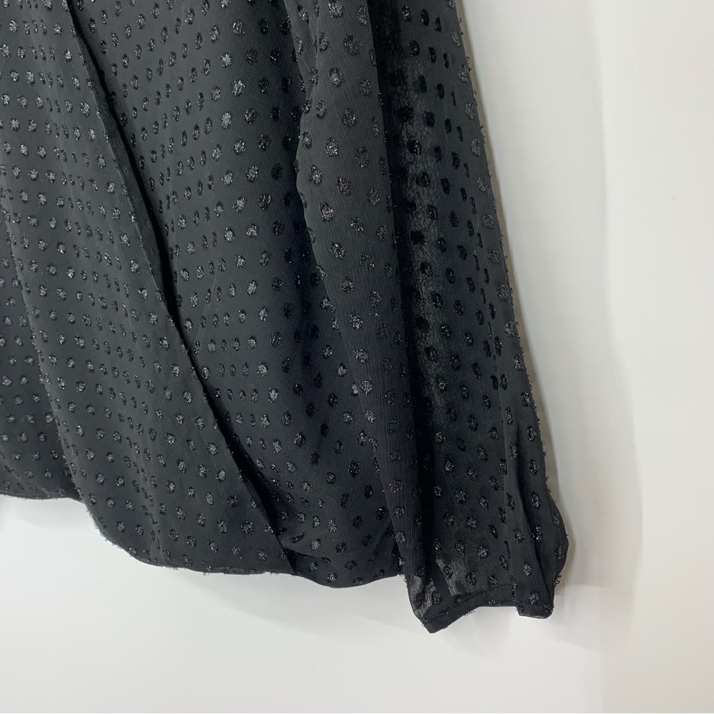Talbots Solid Black Textured Swiss Dot Sheer Long… - image 6